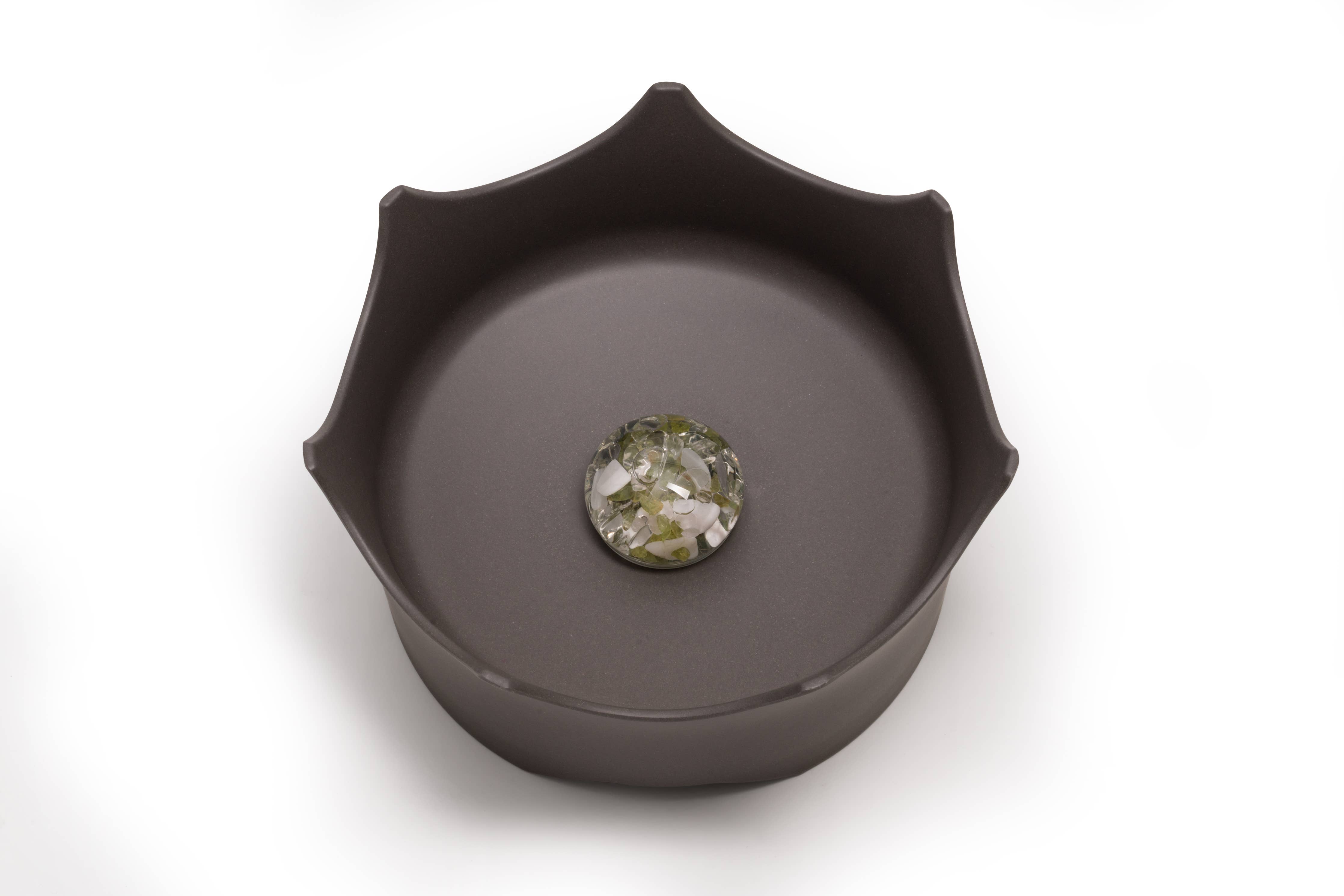 CROWN JUWEL | Crystal Pet Bowl: LAVA GREY