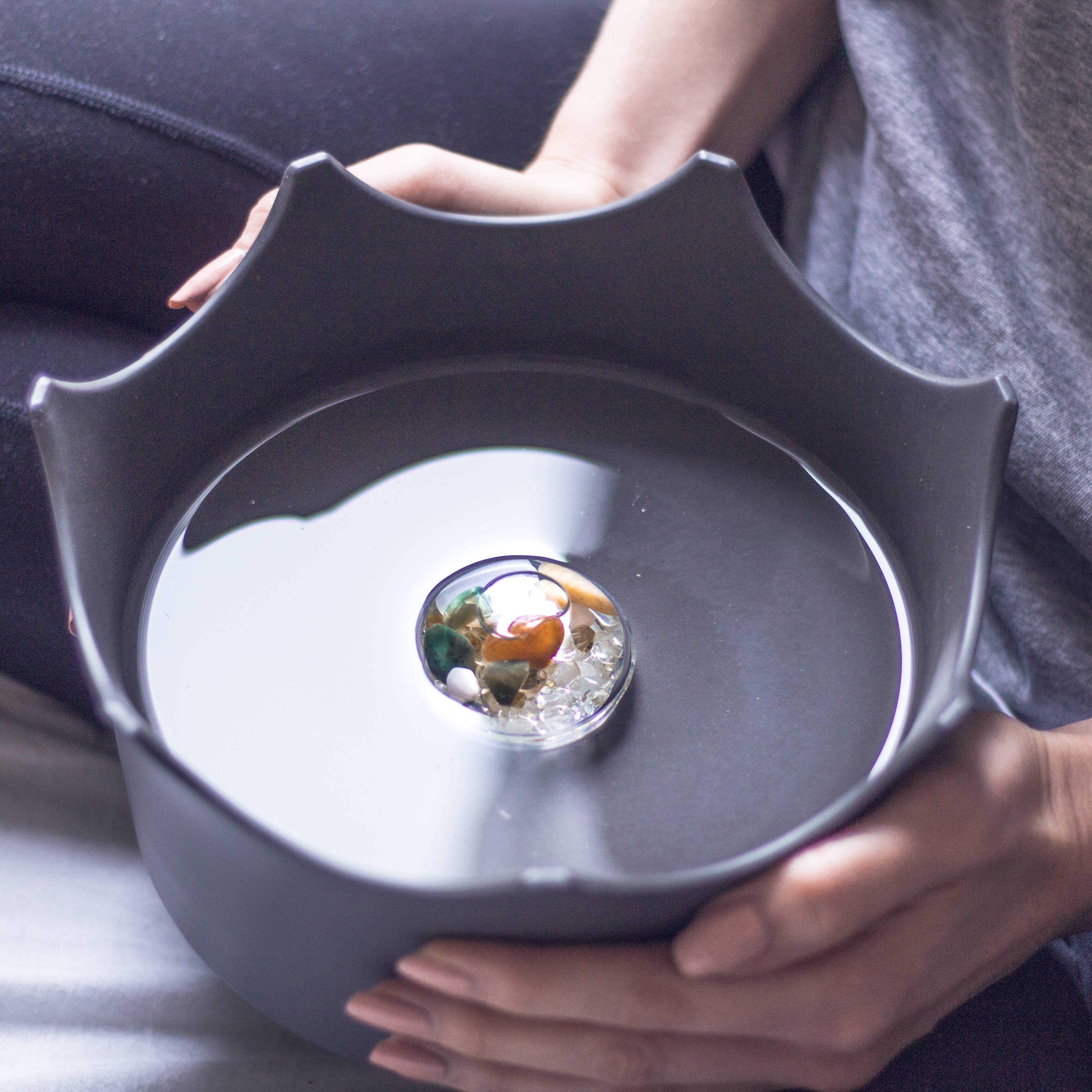 CROWN JUWEL | Crystal Pet Bowl: LAVA GREY