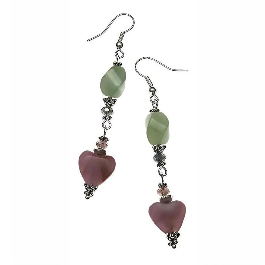 Air Element Gemstone Earrings - Aventurine & Lepidolite