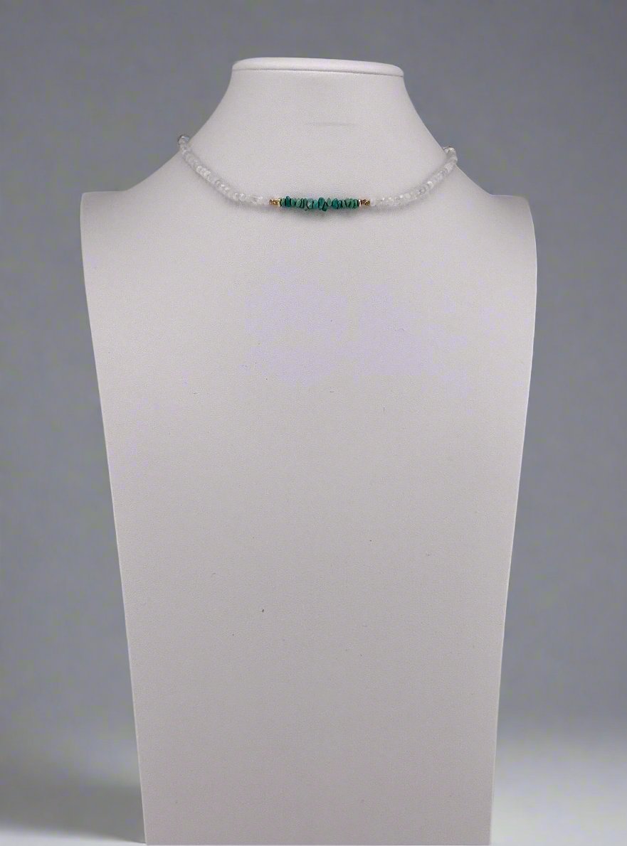 The Cove Choker - Moonstone & Turquoise