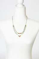 Surrender Chrysocolla, Turquoise, Peach Moonstone Necklace