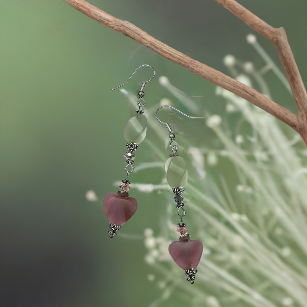 Air Element Gemstone Earrings - Aventurine & Lepidolite