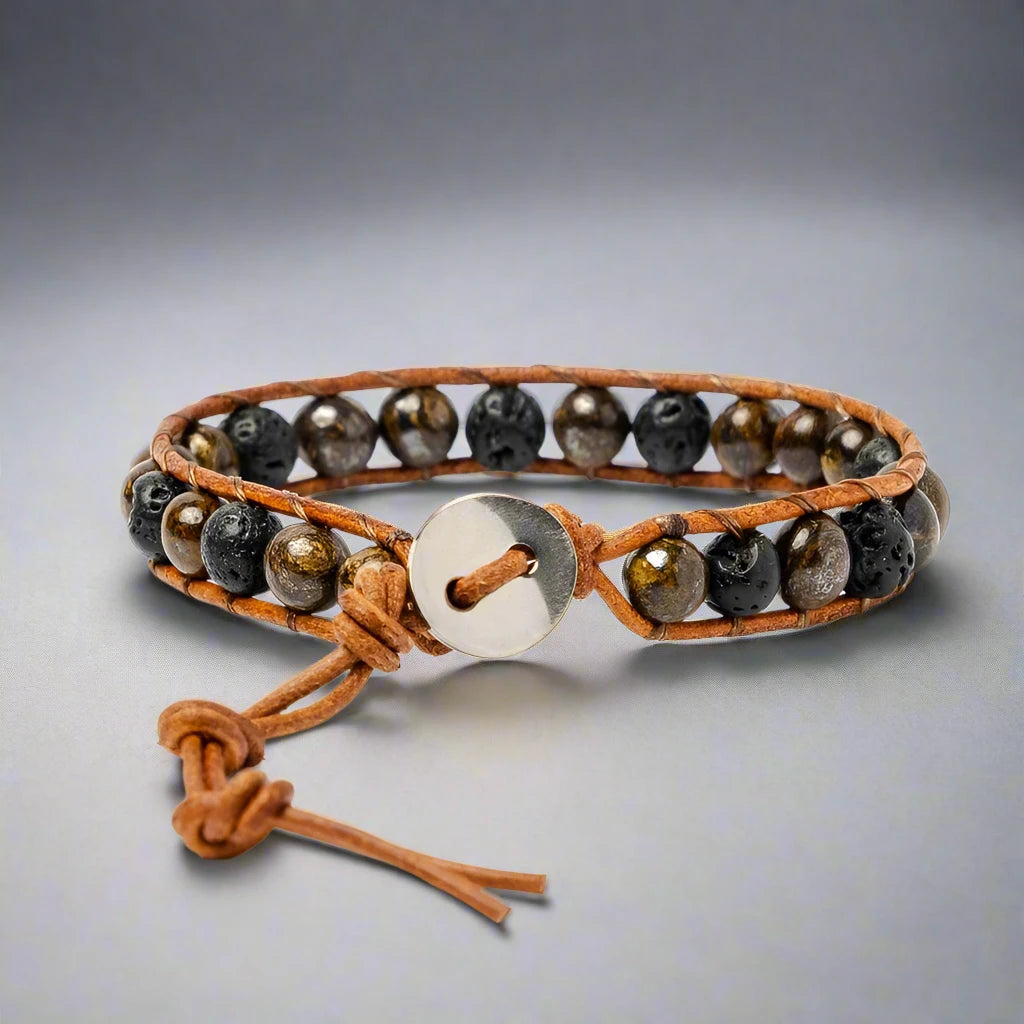 Bronzite & Lava Bracelet