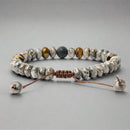 Back view of beaded Jasper & Tiger Eye Bracelet