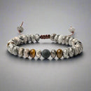 Front view of beaded Jasper & Tiger Eye Bracelet