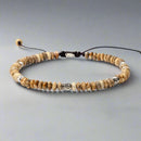 Front view of the adjustable Tibetan Jasper Bracelet, featuring small jasper beads